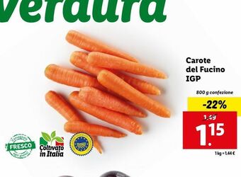 Lidl Carote del fucino igp offerta