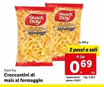 Lidl Croccantini di mais al formaggio 2x100g offerta