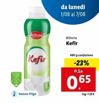 Lidl Kefir milbona 480g offerta