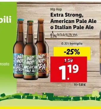 Lidl Extra strong, american pale ale o italian pale ale 0,33l offerta