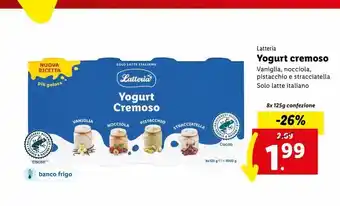 Lidl Yogurt cremoso latteria 8x125g offerta