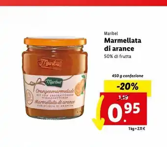 Lidl Marmellata di arance 450g maribel offerta