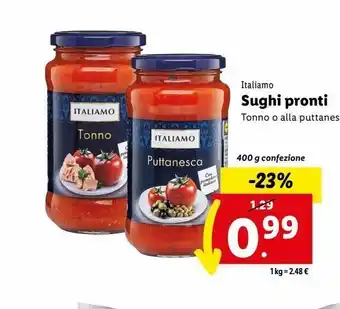 Lidl Sughi pronti italiamo 400g offerta