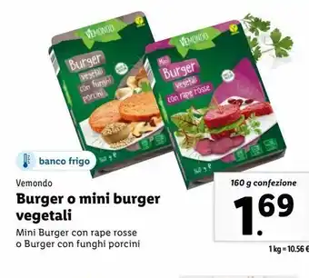 Lidl Burger o mini burger vegetali 160g offerta