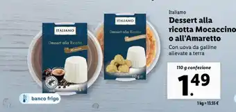 Lidl Dessert alla ricotta mocaccino o all'amaretto 110g offerta