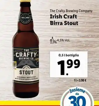 Lidl Irish craft birra stout 0,5l offerta