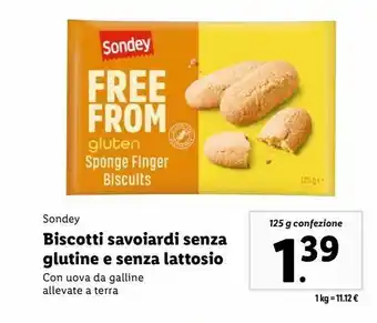 Lidl Biscotti savoiardi senza glutine e senza lattosio 125g offerta