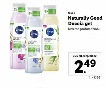 Lidl Naturally good doccia gel 300ml nivea offerta