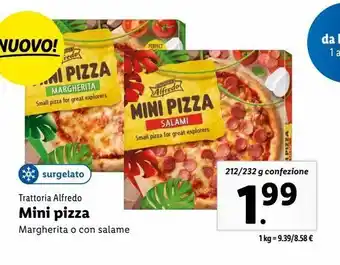 Lidl Mini pizza 212/232g trattoria alfredo offerta