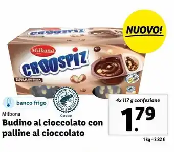 Lidl Budino al cioccolato con palline al cioccolato 4x117g offerta