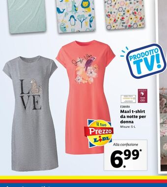 Lidl Maxi t-shirt da notte per donna offerta