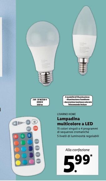 Lidl Lampadina multicolore a led offerta