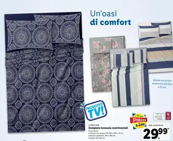 Lidl Compleyo lenzuola matrimoniali offerta