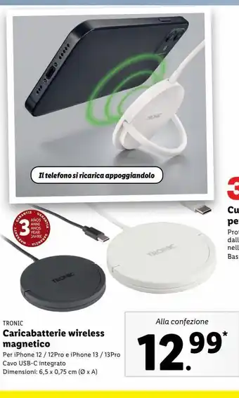 Lidl Caricabatterie wireless magnetico offerta