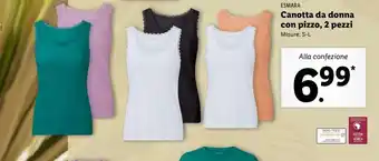 Lidl Canotta da donna con pizzo, 2 pezzi offerta