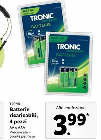 Batterie ricaricabili, 4 pezzi