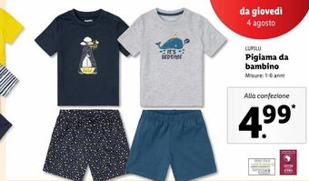 Lidl Pigiama da bambino offerta