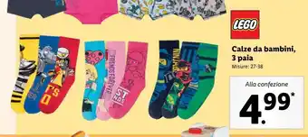 Lidl Calze da bambini, 3 paia lego offerta