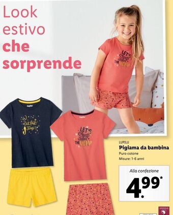 Lidl Pigiama da bambina offerta