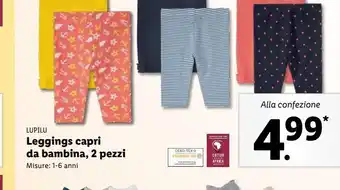 Lidl Leggings capri da bambina, 2 pezzi offerta