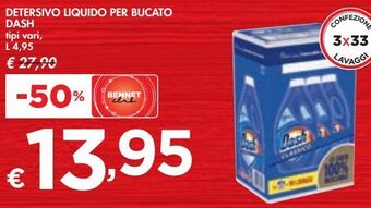 Bennet Detersivo liquido per bucato dash offerta