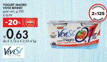 Bennet Yogurt magro vivisi bennet offerta