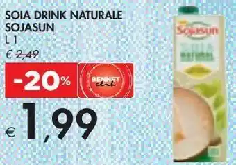 Bennet Soia drink naturale sojasun offerta