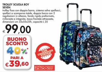 Bennet Trolley scuola boy seven offerta