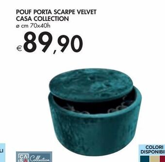 Bennet Pouf porta scarpe velvet casa collection offerta