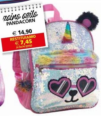Il Gigante Zaino asilo pandacorn offerta