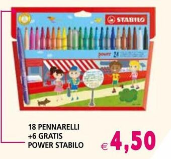 18 pennarelli +6 gratis power stabilo