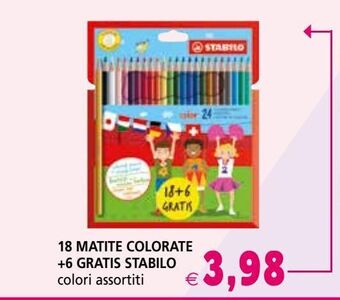 Il Gigante 18 matite colorate +6 gratis stabilo offerta