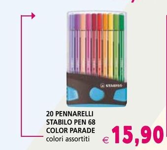 20 pennarelli stabilo pen 68 color parade