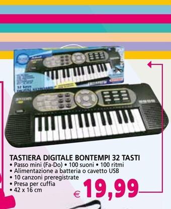 Tastiera digitale bontempi 32 tasti