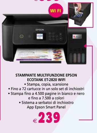 Stampante multifunzione epson ecotank et-2820 wifi