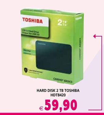Il Gigante Hard disk 2 tb toshiba hdtb420 offerta