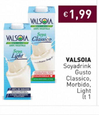 Prezzemolo e Vitale Valsoia Soyadrink Gusto Classico, Morbido, Light 1lt offerta