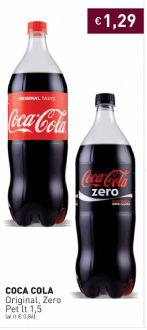 Prezzemolo e Vitale Coca Cola Original, Zero Pet 1,5lt offerta