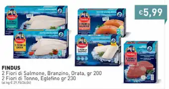 Prezzemolo e Vitale Findus 2 Fiori di Salmone, Branzino, Orata 200gr e 2 Fiori di Tonno, Eglefino 230gr offerta