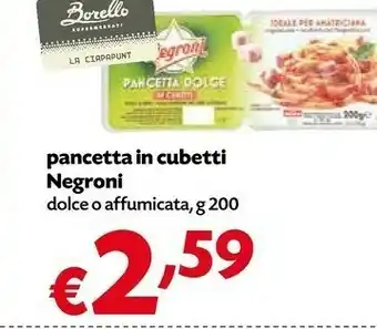 Borello Supermercati Negroni Pancetta offerta