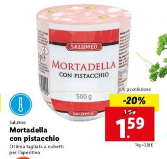 Lidl Salumeo Mortadella con pistacchio 500g offerta