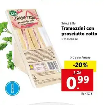 Lidl Select & Go Tramezzini con prosciutto cotto 140g offerta