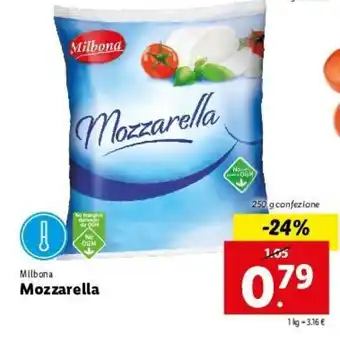 Lidl Milbona Mozzarella 250g offerta