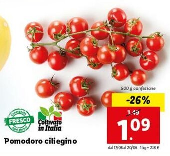 Lidl Pomodoro ciliegino 500g offerta