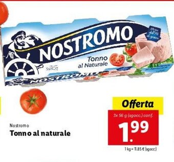 Lidl Nostromo Tonno al naturale 3x 56g offerta
