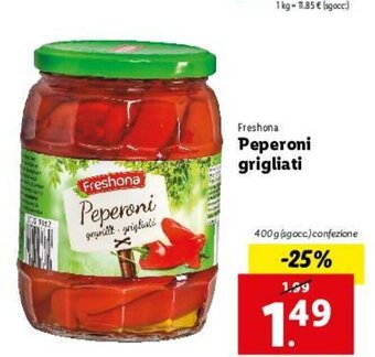 Lidl Freshona Peperoni grigliati 400g offerta