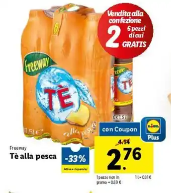 Lidl Freeway Tè alla pesca offerta