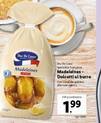 Lidl Madeleines Dolcetti al burro offerta