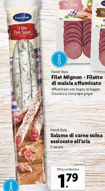 Lidl French Style Salame di carne suina essiccato all'aria offerta