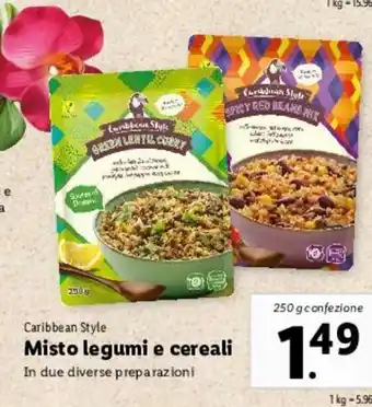 Lidl Caribbean Style Misto legumi e cereali 250g offerta